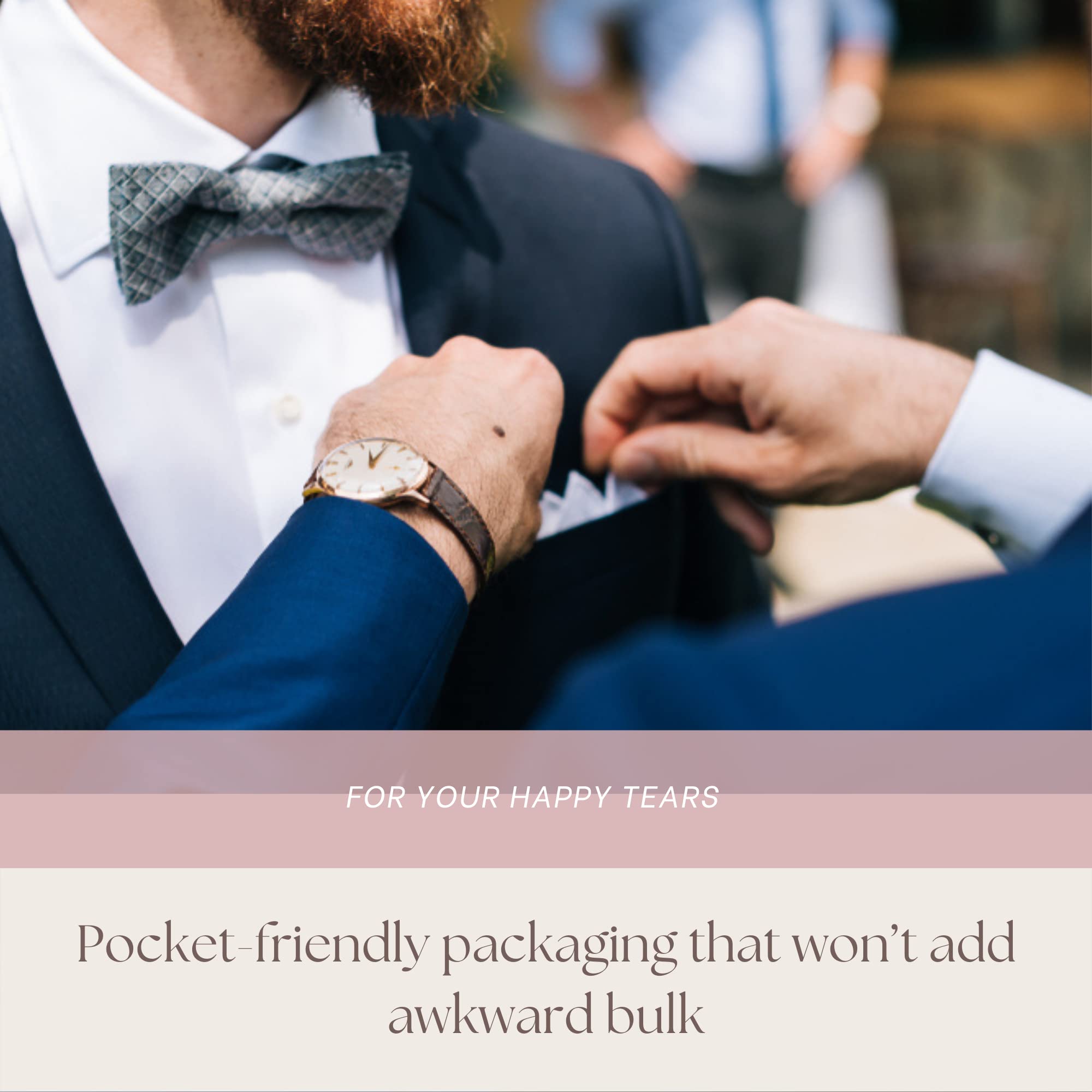 Paquetes de pañuelos de boda para invitados (40 unidades), paquetes de pañuelos de Happy Tears para bodas, boutique de novia, baby shower, graduación, artículos perfectos para bodas