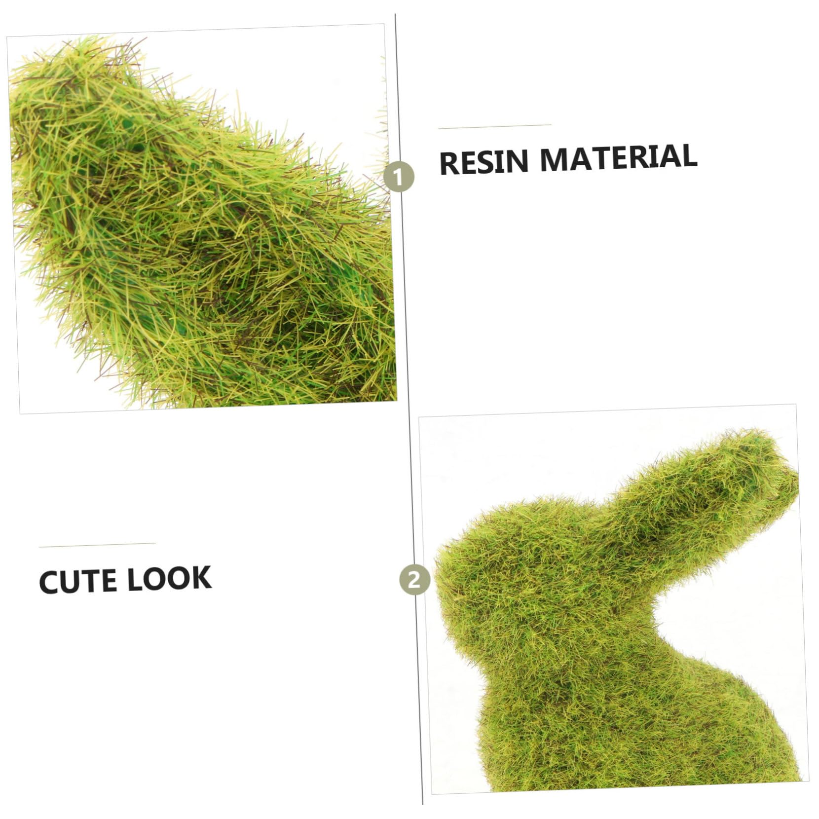 2 Stück Beflockte Osterhasen Dekoration aus Resin Grün für Garten und Wohnraum Frühlingsdekoration Osterschmuck