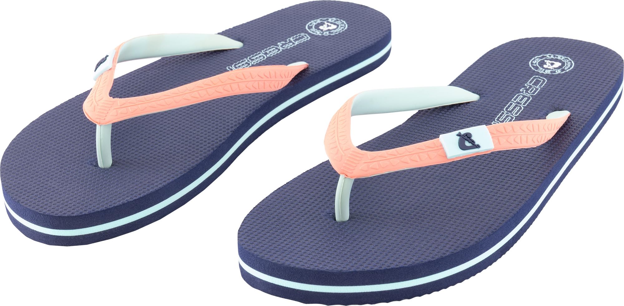 CRESSI since 1946 - St Tropez Flip Flops - Perfect for Beach, Sea, Pool, Gym, Leisure, Quick Drying, Soft Shock Absorbing, Non Slip, Navy/Pink - 39/40 EU