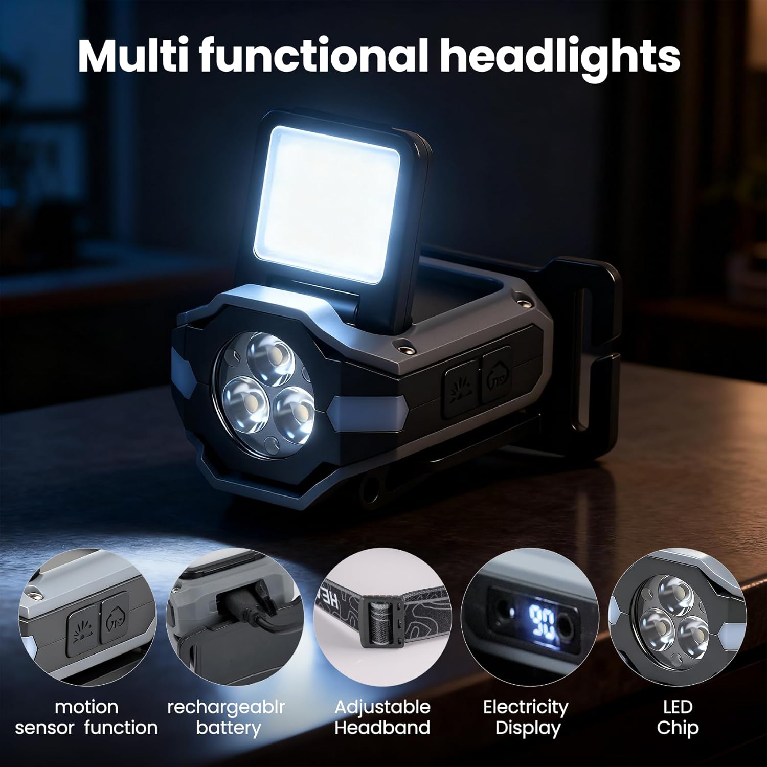 Foleto Hat Clip Lights, 2 Pcs 900lm Rechargeable Dimmable Clip on Cap Lights, 180° Adjustable Waterproof Bright Headlamp Flashlight, Led Hat Light for Running, Fishing, Camping, Hunting, Working(T153) - Image 7