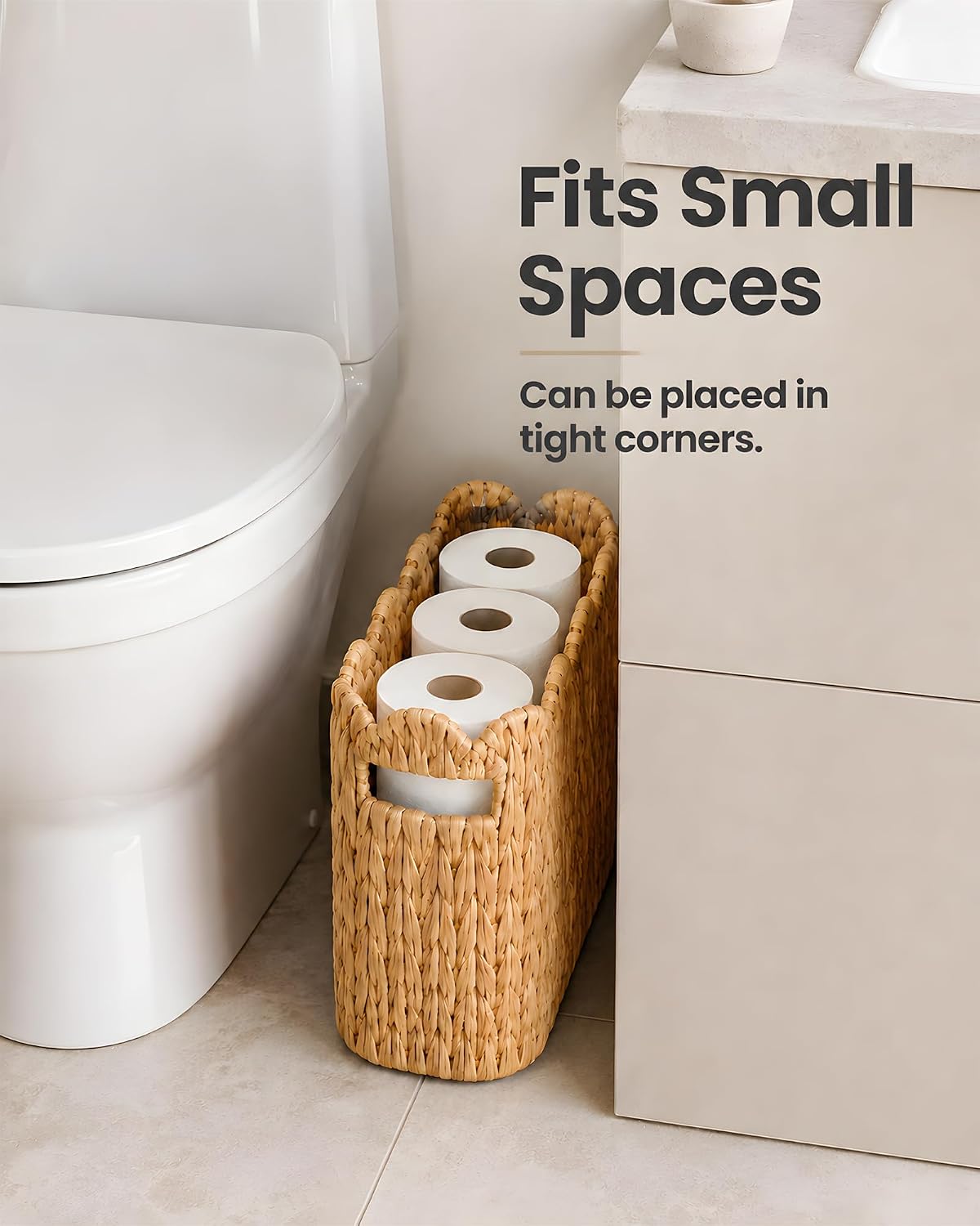 Scalloped Toilet Paper Storage Basket for Bathroom