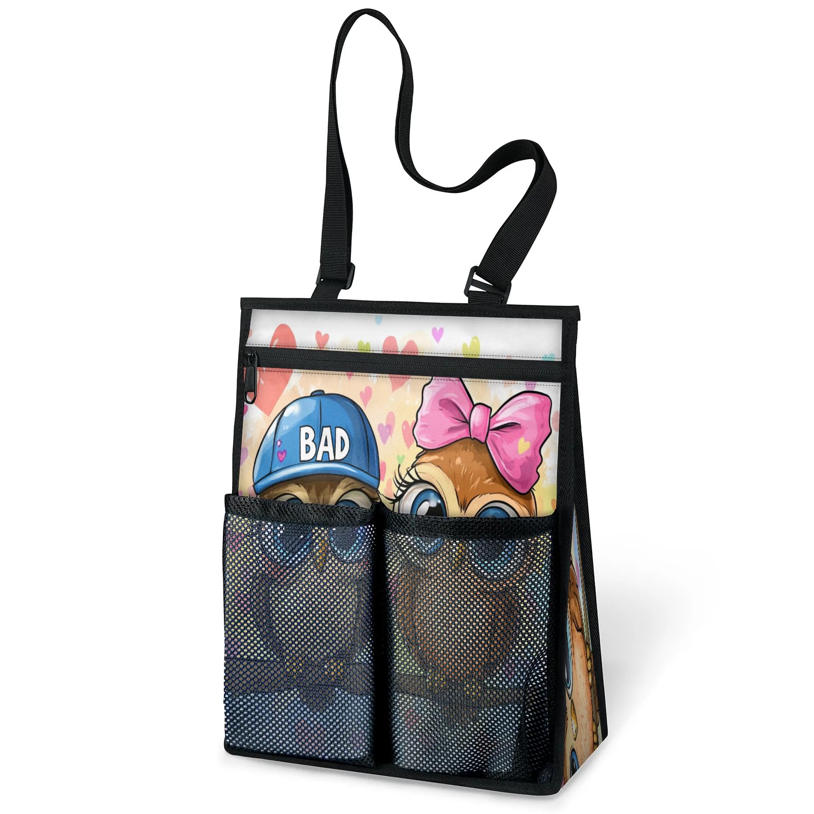 Ourtheme Cute Cartoon Owls Portable Shower Bag for Travel Gym Camp Beach Tote Shower Caddy Bags Hanging Toiletry