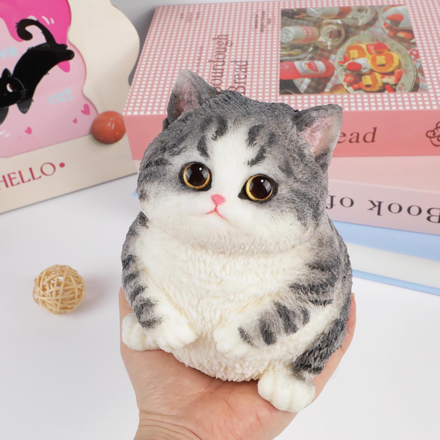 Giant Taba Squishy Cat – Realistic Jumbo Squeeze Cat – Cute Stress Relief Gift for Adults