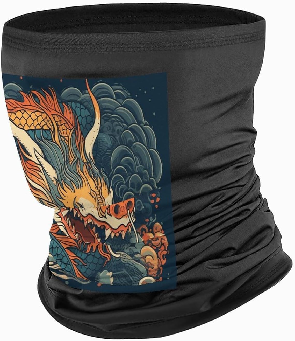 Retro Dragon Pattern Face Mask for Men Women,Neck Gaiter Sunscreen Breathable,Face Cover for Skiing Fishing Hiking Cycling