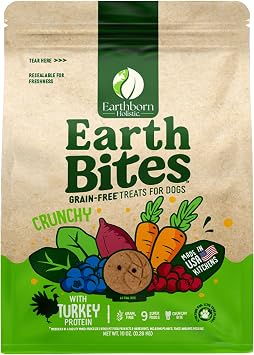 Earthborn Holistic EarthBites Crunchy Grain-Free Dog Treats with Turkey 10 oz