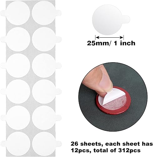 Miniatura 2 de LSYGXYZ Puntos adhesivos de doble cara para sello de cera, 108 piezas de calcomanías de sellado de cera de 1 pulgada, parte trasera adhesiva redonda