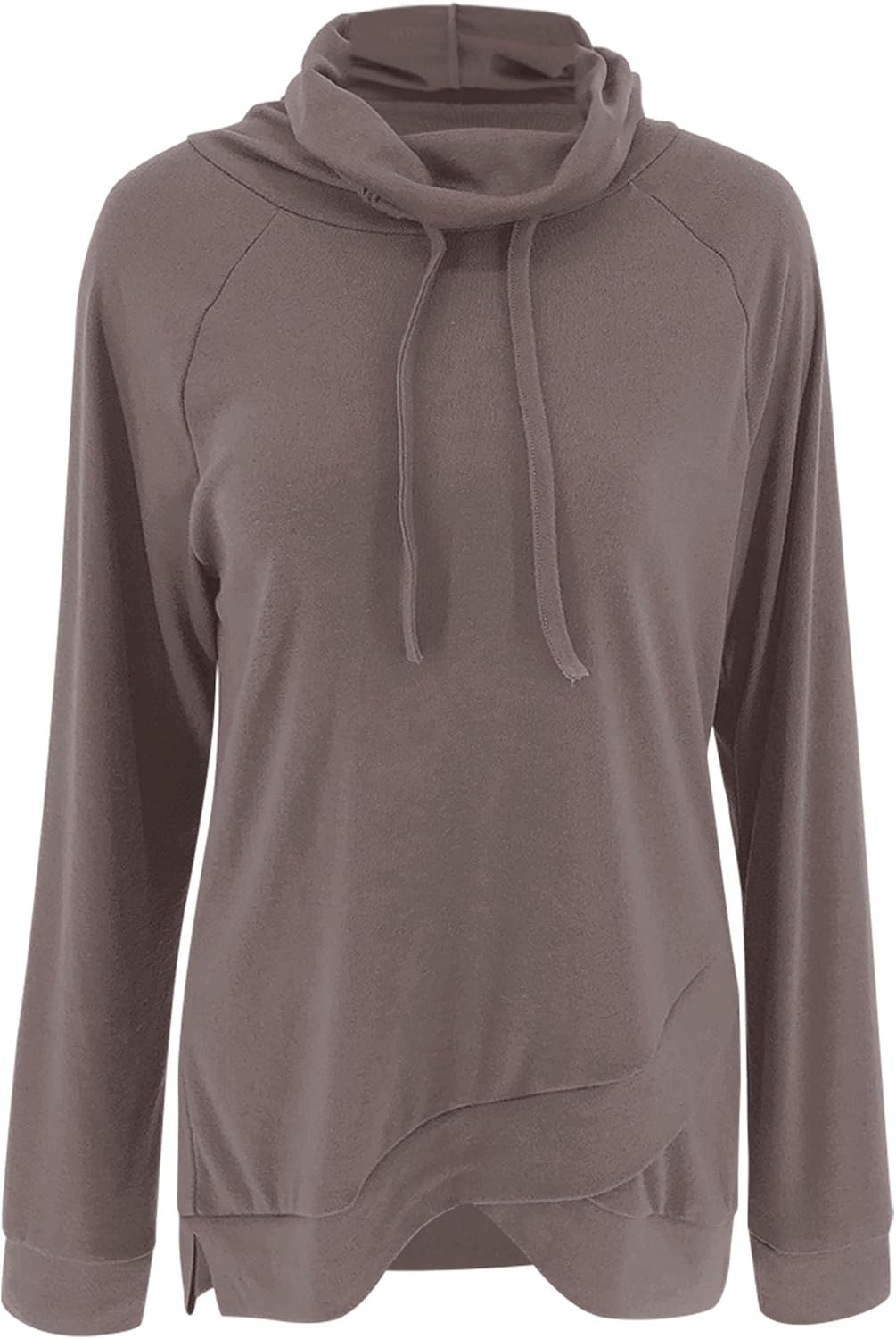 Orchidays Womens Long Sleeve Sweatshirt Cowl Neck Workout Tunic Tops Casual Drawstring Pullovers - Image 4