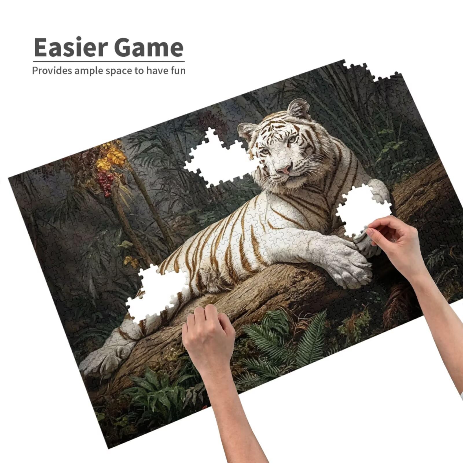 Puzzle tygrys, 6000 elementów, las, puzzle dla dorosłych, z pudełkiem na prezent, duże drewniane puzzle dla dorosłych, gra zręcznościowa dla całej rodziny, prezenty dla kobiet, 105 x 180 cm, 2025