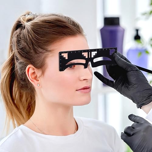 Miniatura 3 de POPETPOP Diseñador de cejas regla de mapeo de cejas Plantillas de regla de cejas Plantilla de modelado de cejas Regla de guía de cejas pinza de