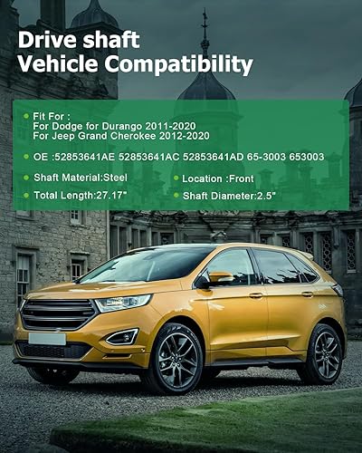 Vista 251 de SCITOO Longitud del eje de hélice del eje de transmisión delantero 36.2 pulgadas compatible con 2001-2004 para Jeep Grand para Cherokee 4.0L