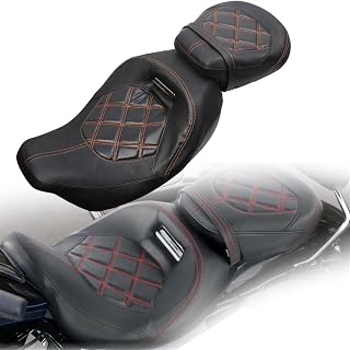 Accesorios Respaldo Del Asiento Del Pasajero Del Conductor De La Costura Amarilla De La Motocicleta Para Harley Touring Road King 2009-2020 Accesorios De La Motocicleta (Color : Two-Up Seat)