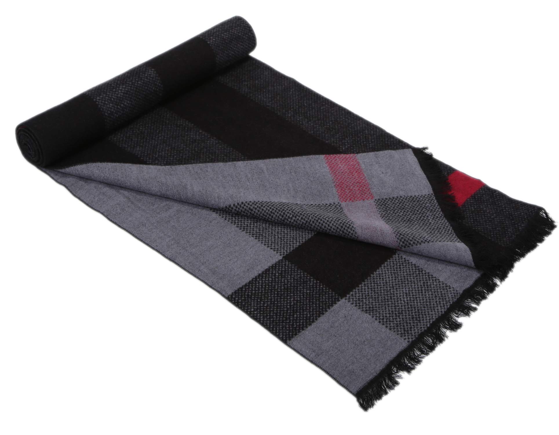 Bufanda reversible de seda para hombres con efecto Velour Fleece cálido como lana