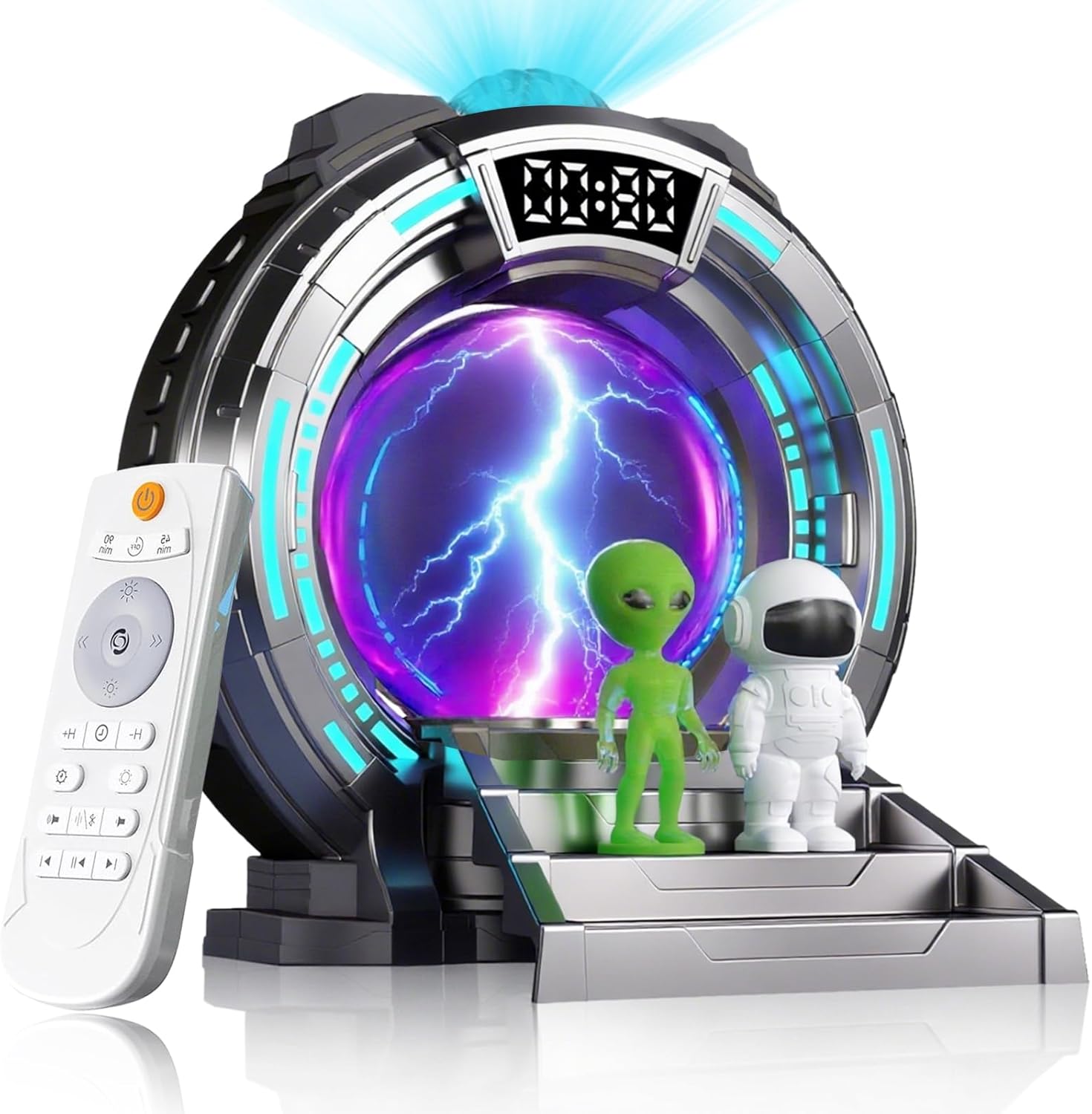 Astronaut Aurora Star Sky Projector,Plasma Globe Lamp/Star Light Projector for Children's Bedroom Sleep Aid Light,White Noise Bluetooth Music,Time Alarm Clock,Kids Room Decor,Christmas/Birthday Gift
