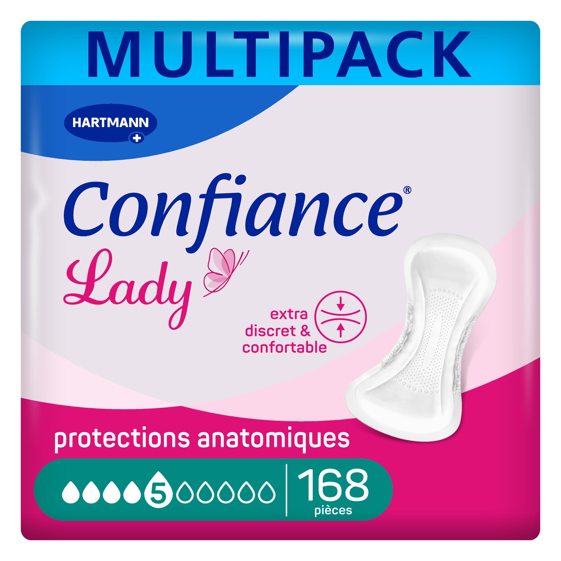 Confiance Lady 5 Gouttes Petites Protections Absorbantes pour Femmes