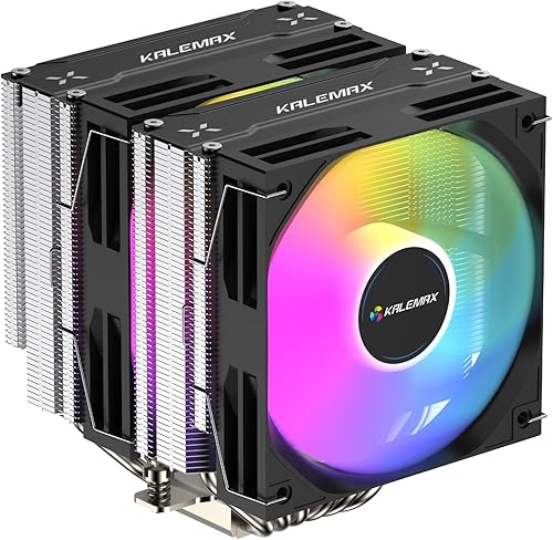 CPU Cooler, Dual-Tower, 6×6mm Heat Pipes CPU Cooling, Dual 120mm ARGB PWM Fans, 2000RPM Speed, for AMD AM4/AM5/; Intel LGA 115X/1200/1700/1851, PC Cooler, 265W TDP