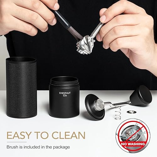 Miniatura 3 de TIMEMORE Molinillo de café manual Chestnut C2 Capacidad 0.88 oz con rebaba cónica de acero inoxidable CNC, ajuste interno ajustable, posicionamiento