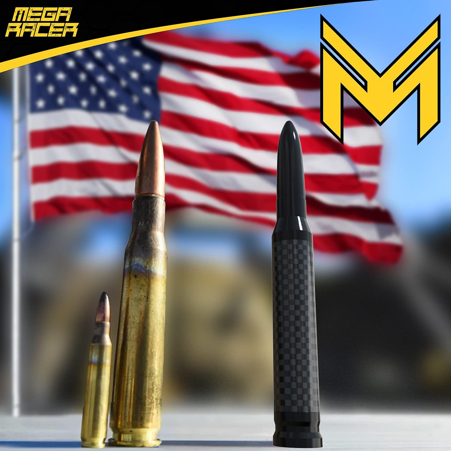 Buy Mega Racer 50 Cal Bullet Antenna Black Carbon Fiber 5 5 Inch Am Fm Compatible Universal Fit For Truck Solid Aluminum With Anti Theft Design And Car Wash Safe Online In Vietnam B08l7295k9