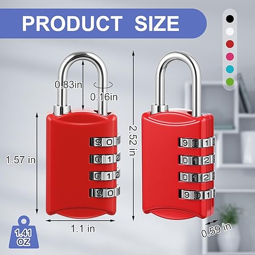 Miniatura 2 de Moxweyeni 10 combinaciones de dígitos, candado seguro de cifrado, mini combinación de números reiniciables para maletas, equipaje, maletines, bolsas