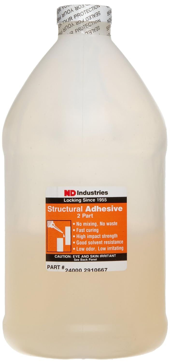 Vibra-TITE 240 Amber No-Mix Acrylic Fast Fixturing Magnet Bonder Structural Adhesive, 1 Liter Bottle