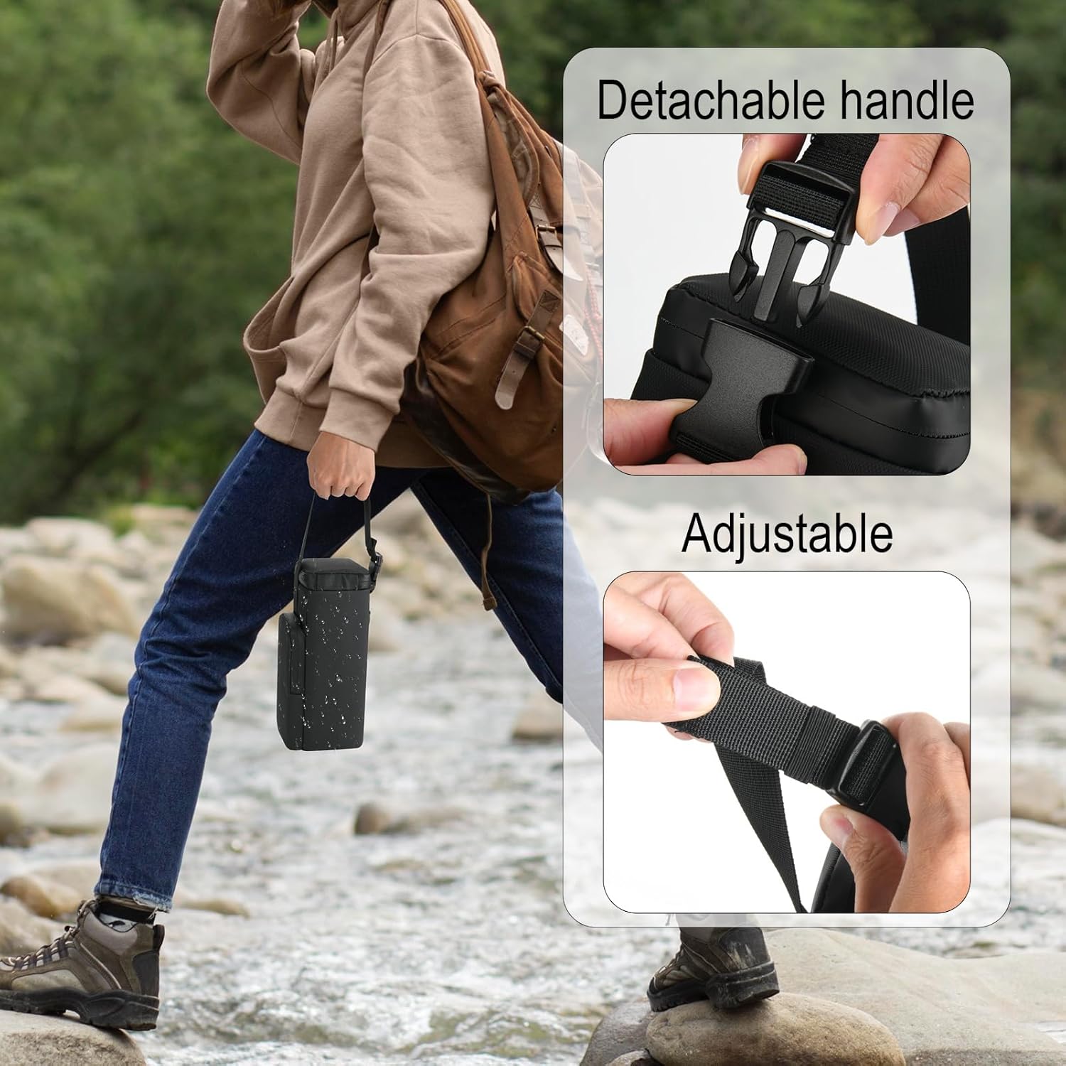 TXEsign Travel Carrying Bag for Turtlebox Ranger Outdoor Portable Speaker, Carrying Protective Case with Detachable Handle &Zipper Pocket Speaker Storage Sleeve Pouch - Image 4