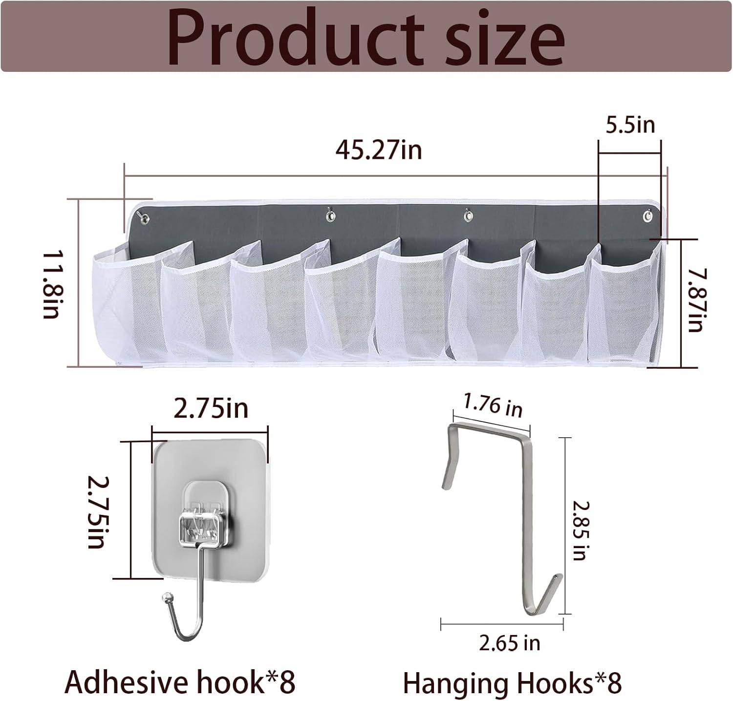 Rv Shoe Storage Solutions, 2 Pcs Hanging Shoe Organizer for Bedside, 16 Extra Large Pocket with Sturdy Hooks And Sticky Hook, Space Organization for Rv Campers More Than Just Shoes (White)
