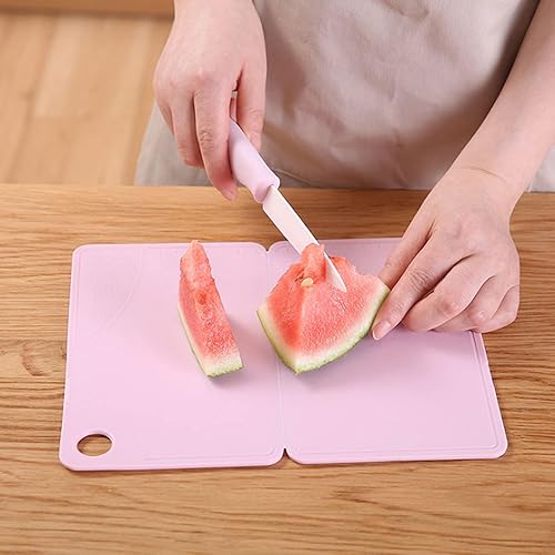 Miniatura 6 de Pequeña tabla de cortar, tabla de cortar de cocina plegable para cocina plástico fruta rosa mini