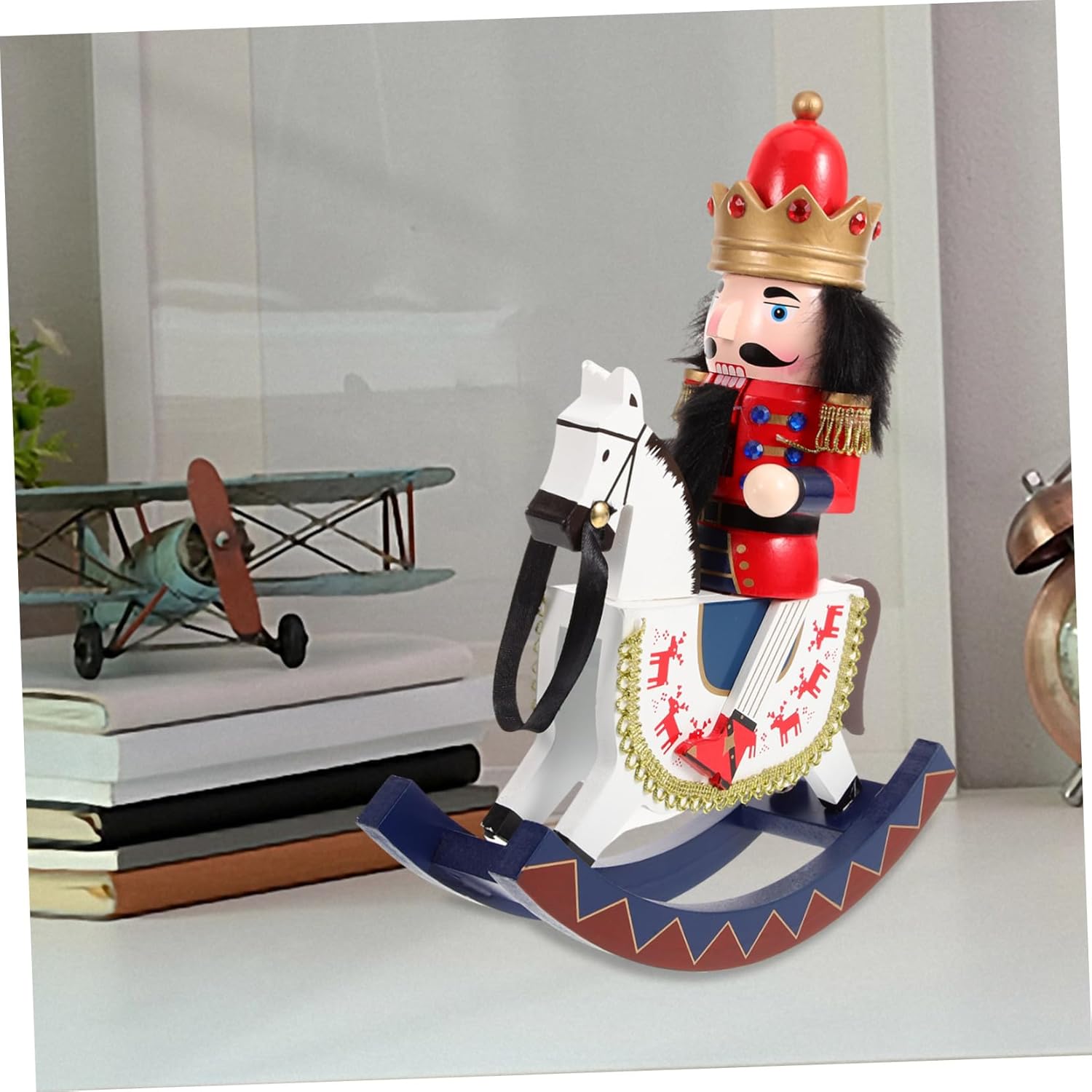 Wooden Christmas Nutcracker Decoration Craft Festive Nutcracker Soldier Figurine with Stable Structure for Holiday Tabletop Shelves Home Display Wood Material Creative Traditional