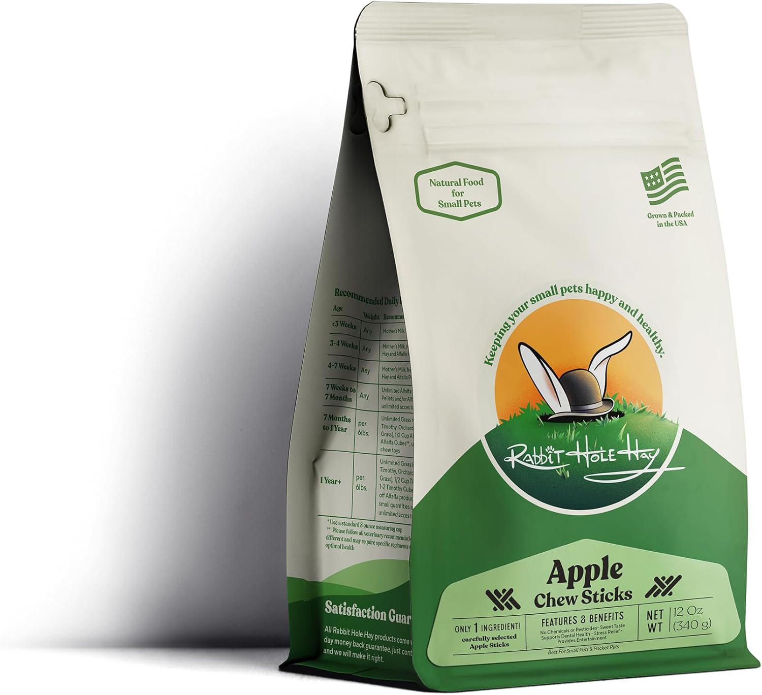 Rabbit Hole Hay - All Natural Apple Chew Sticks for Small Pets - 5 lb - Bulk Healthy Chew Treats