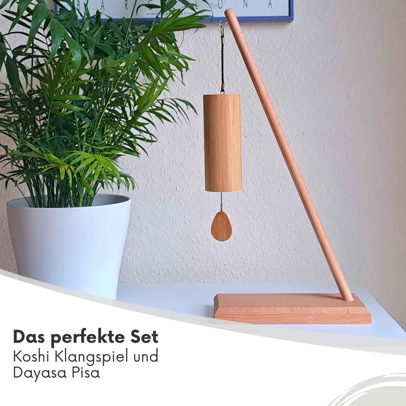 Koshi Klangspiel Ignis - Feuer mit Ständer Pisa - Klangspielständer Für Klangtherapie Yoga Und Entspannung
