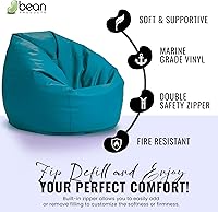 Vista 3 de Bean Products Funda de vinilo para puf de barco marino, estilo retro, resistente a la intemperie, para adultos, funda lavable sin relleno, cómoda