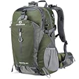 FENGDONG 40L Waterproof Lightweight Hiking,Camping,Travel Backpack for Men Women (green)