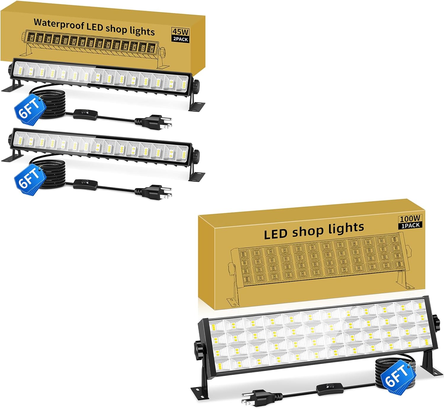 45W LED Shop Lights+100W LED Shop Lights