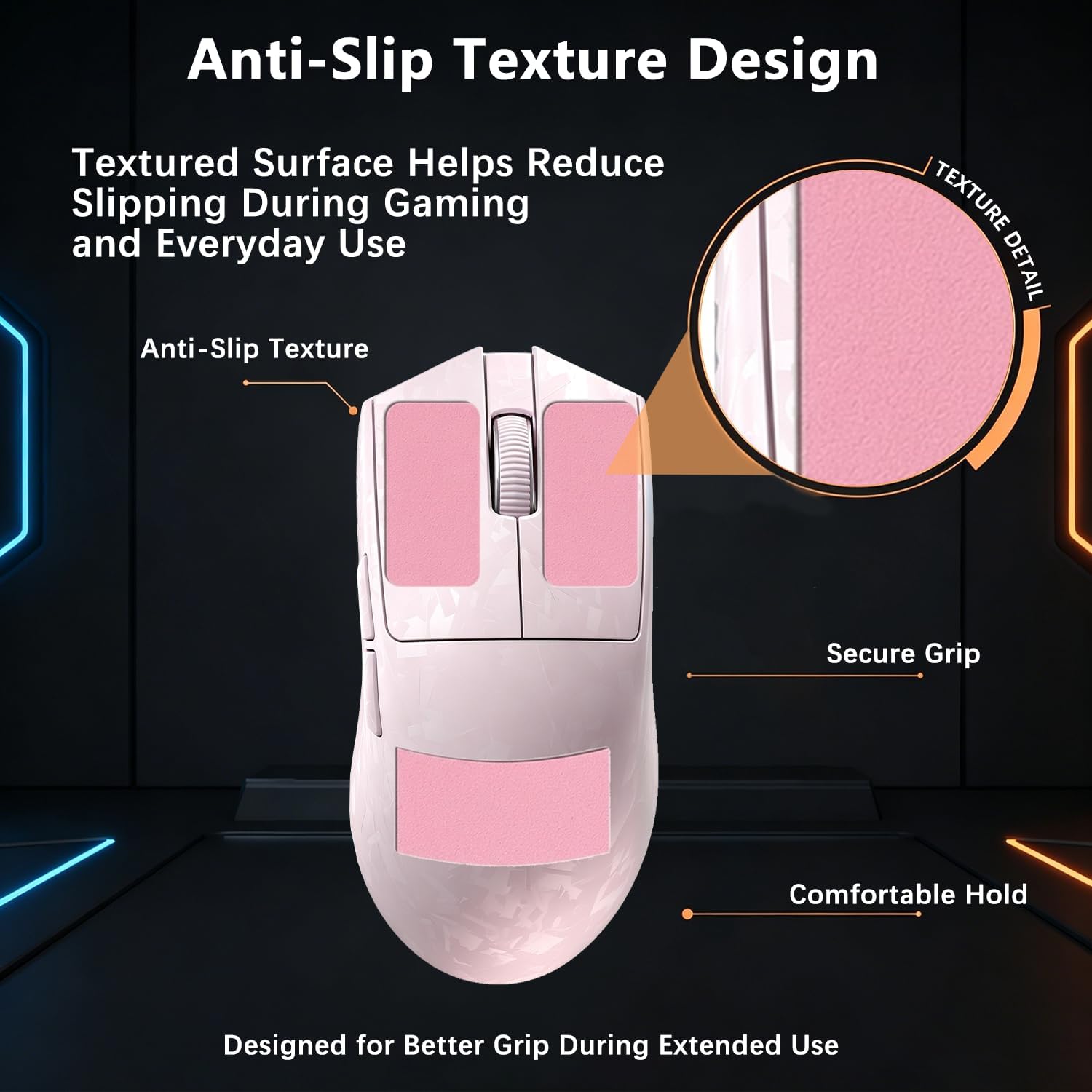 DIY Mouse Grip Tape for YUNZII M2 Gaming Mouse - Pink