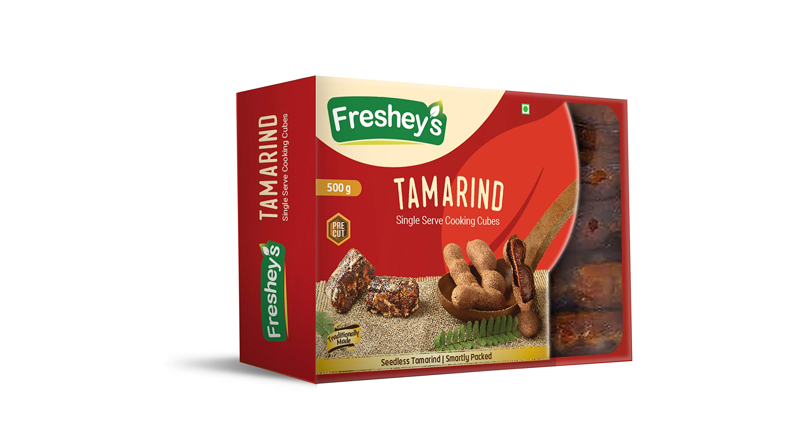 Freshey's Seedless Tamarind Cubes/ Imili / Puli - Precut Seedless Tamarind Cubes | Single Serve Cooking Cubes | Traditionally Made | Untouched by hands | improve digestion Hygienically and Smartly Packed 500 G