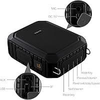 Vista 7 de Amplificador de voz Bluetooth, altavoz de micrófono impermeable, amplificador de auriculares de micrófono inalámbrico, altavoz de megáfono portátil