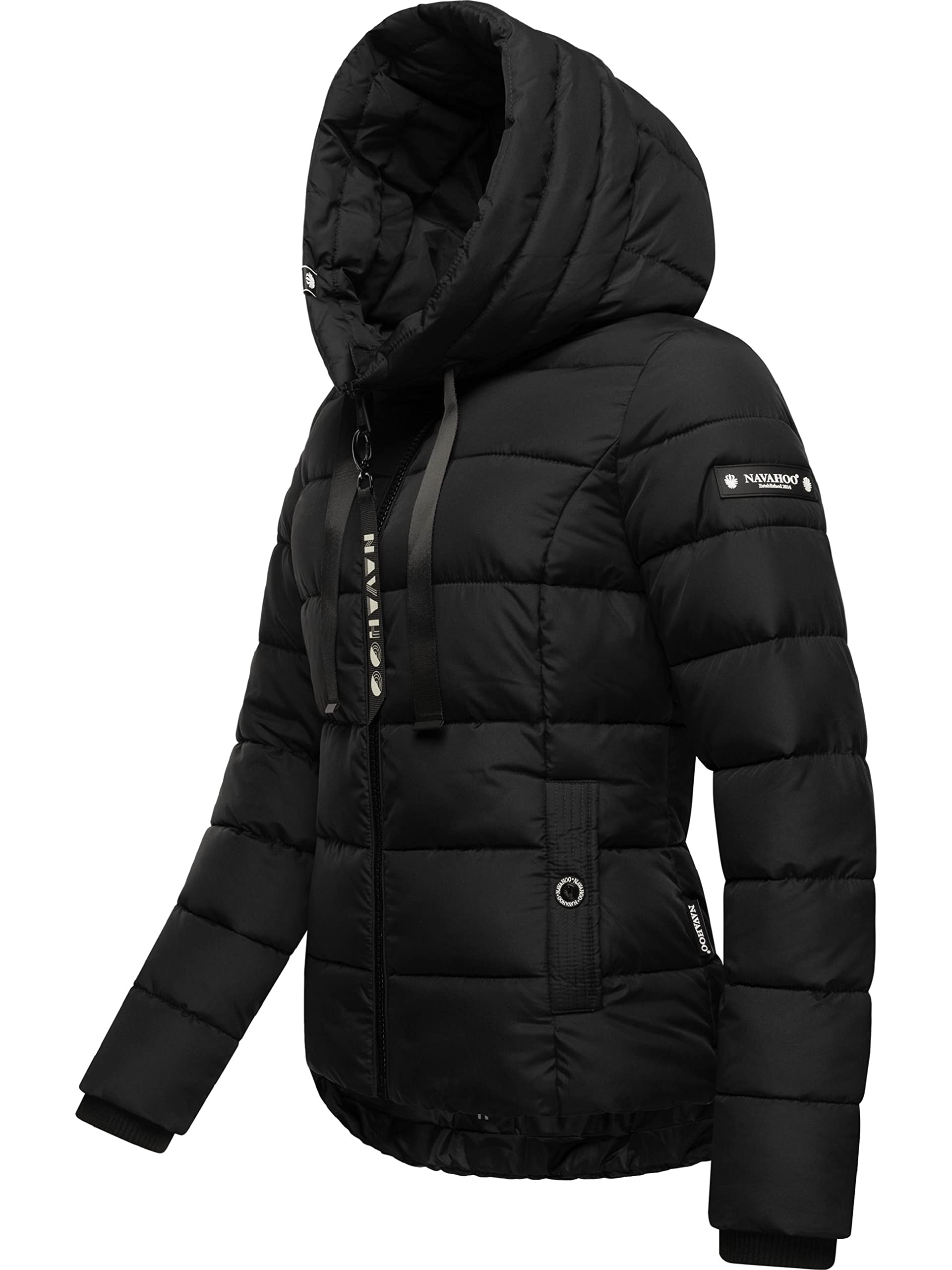 Navahoo Damen Winterjacke warme Steppjacke mit hohem Kragen und verstellbarer Kapuze Amayaa XS-XXL