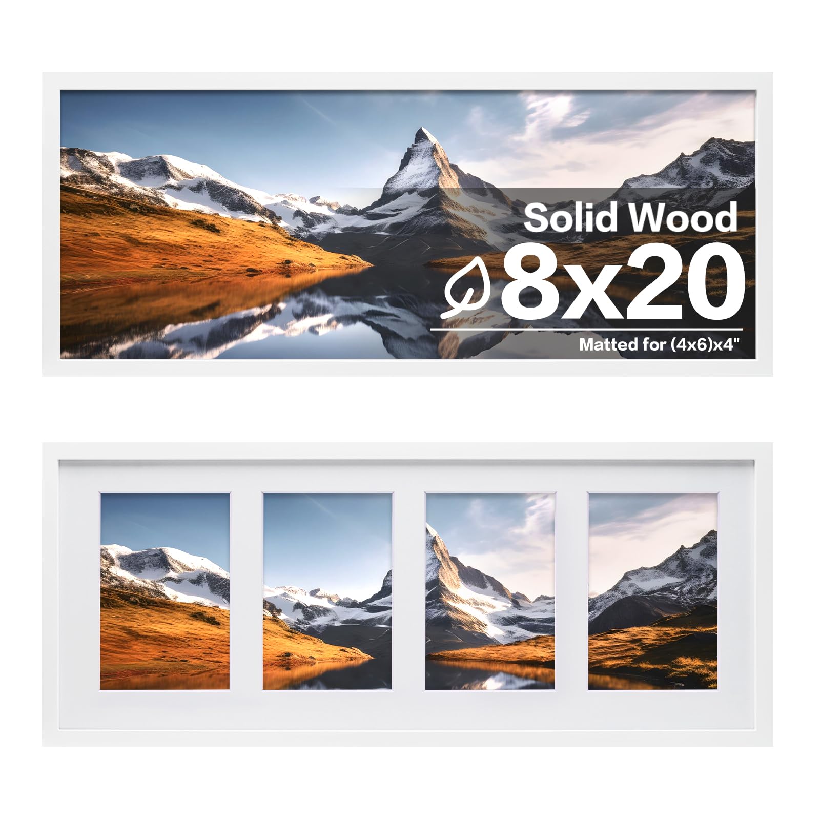 Cadre photo multi-photos 10x15 blanc horizontal vertical pour salon moderne
