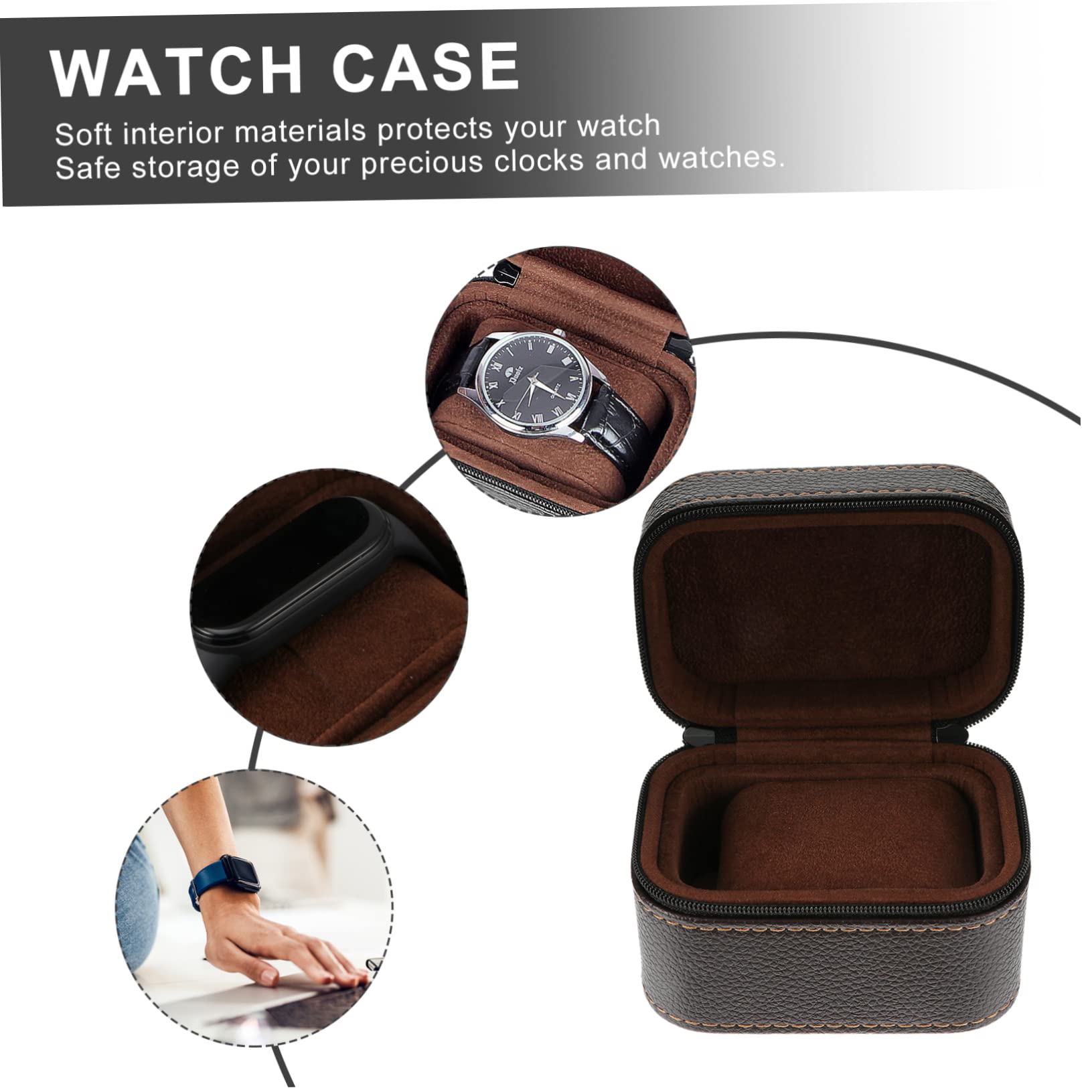 Uhrenbox Aus Leder Mit Reißverschluss Wasserdichtes Uhrengehäuse Organizer Für Uhrensammlung Tragbare Uhrentasche Für Reise Oder Schminktisch