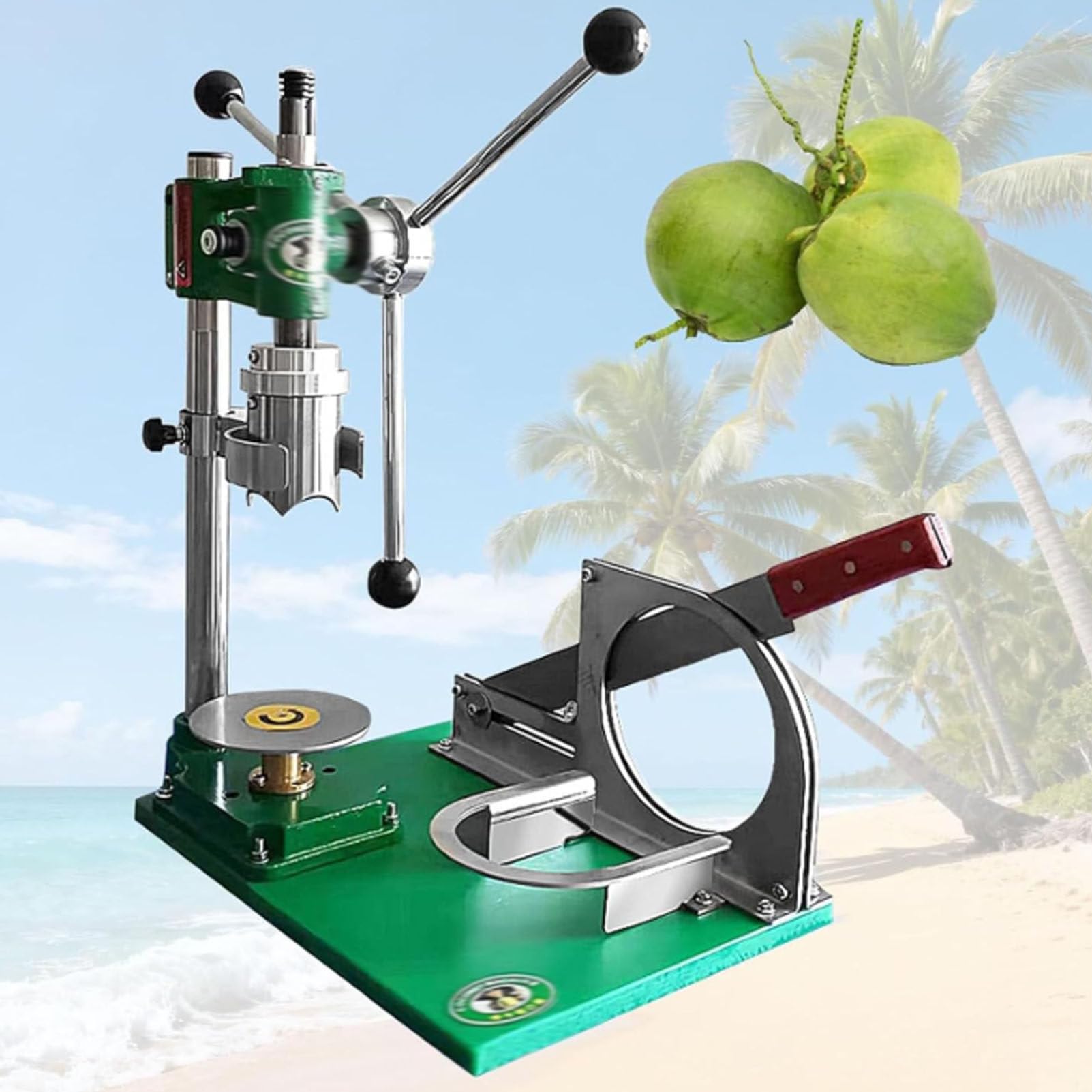Hydravex Coconut Hole Opener Peeler Machine, 3 Handles Manual Coconut Hole Opening Machine Fresh Young Coconut Vertical Coconut Opener Tool, Coconut Hole Open 2.36" Diameter