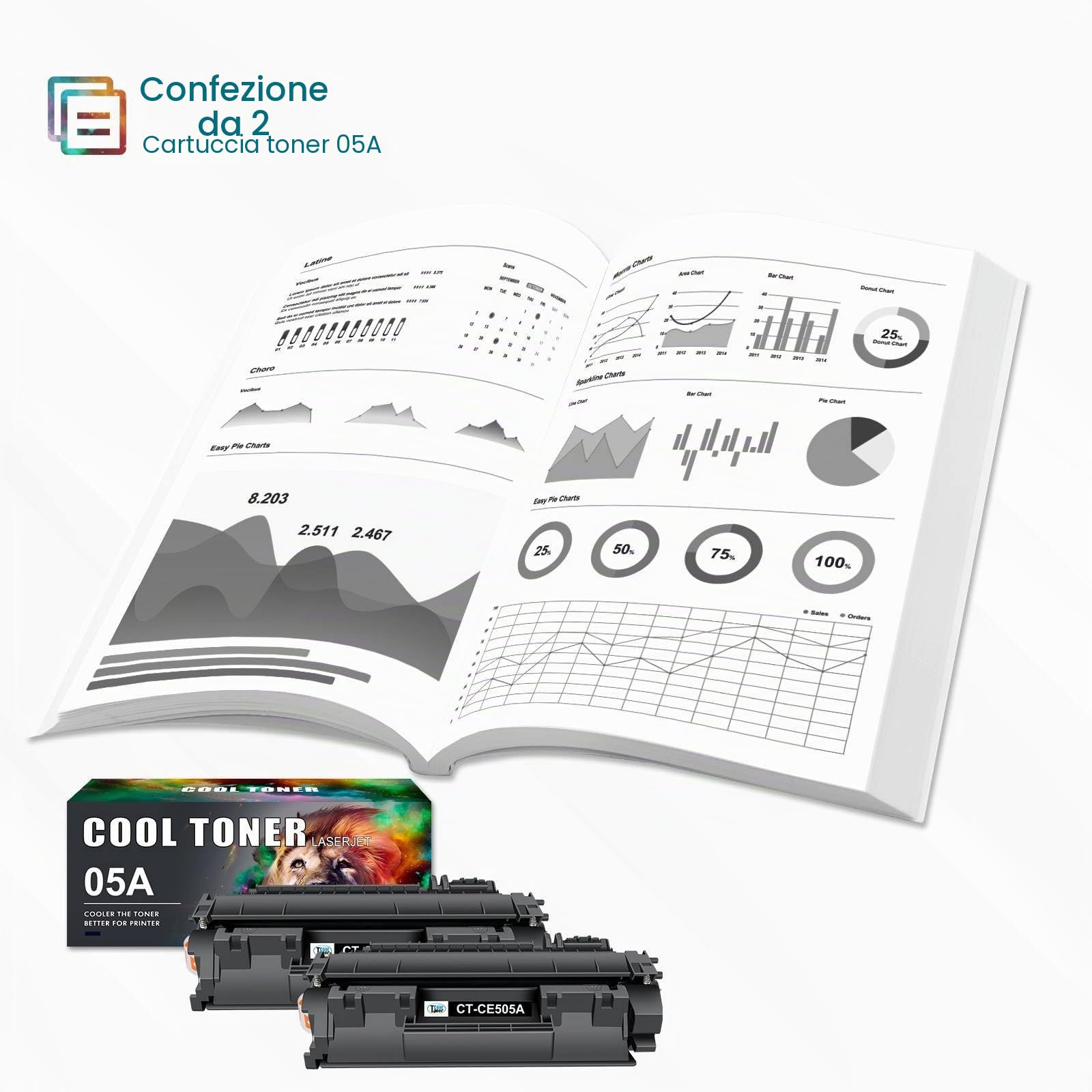 05A CE505A CE505X Compatibile per HP LaserJet P2035 P2055DN P2035N P2055 | LaserJet P2035 P2055DN P2035N P2055 P2055D P2055X P2030 P2050 Nero 2-Pack