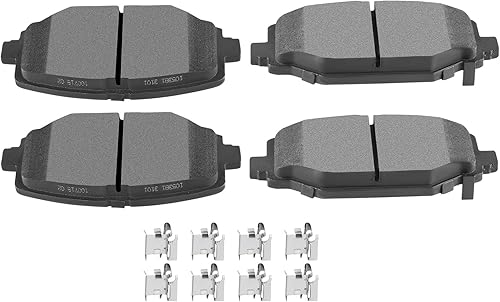 SCITOO Juego de pastillas de freno de cerámica traseras D1596 para Chrysler Town & Country 12-16, Dodge Grand Caravan 12-19, Dodge Journey