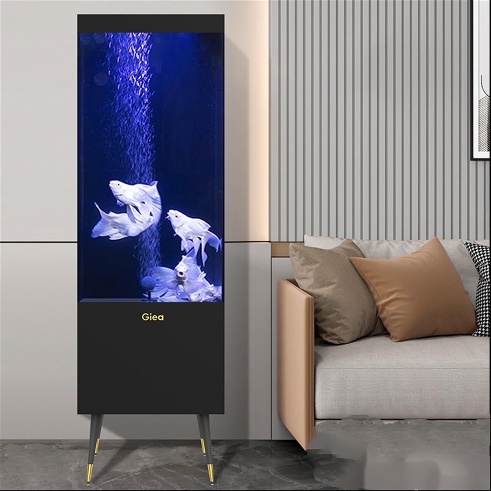 Süßwasserfische Kreatives Wohnzimmer, Büro, Aquarium | Home Bodenstehender Rückfilter-Aquarium(Schwarz)