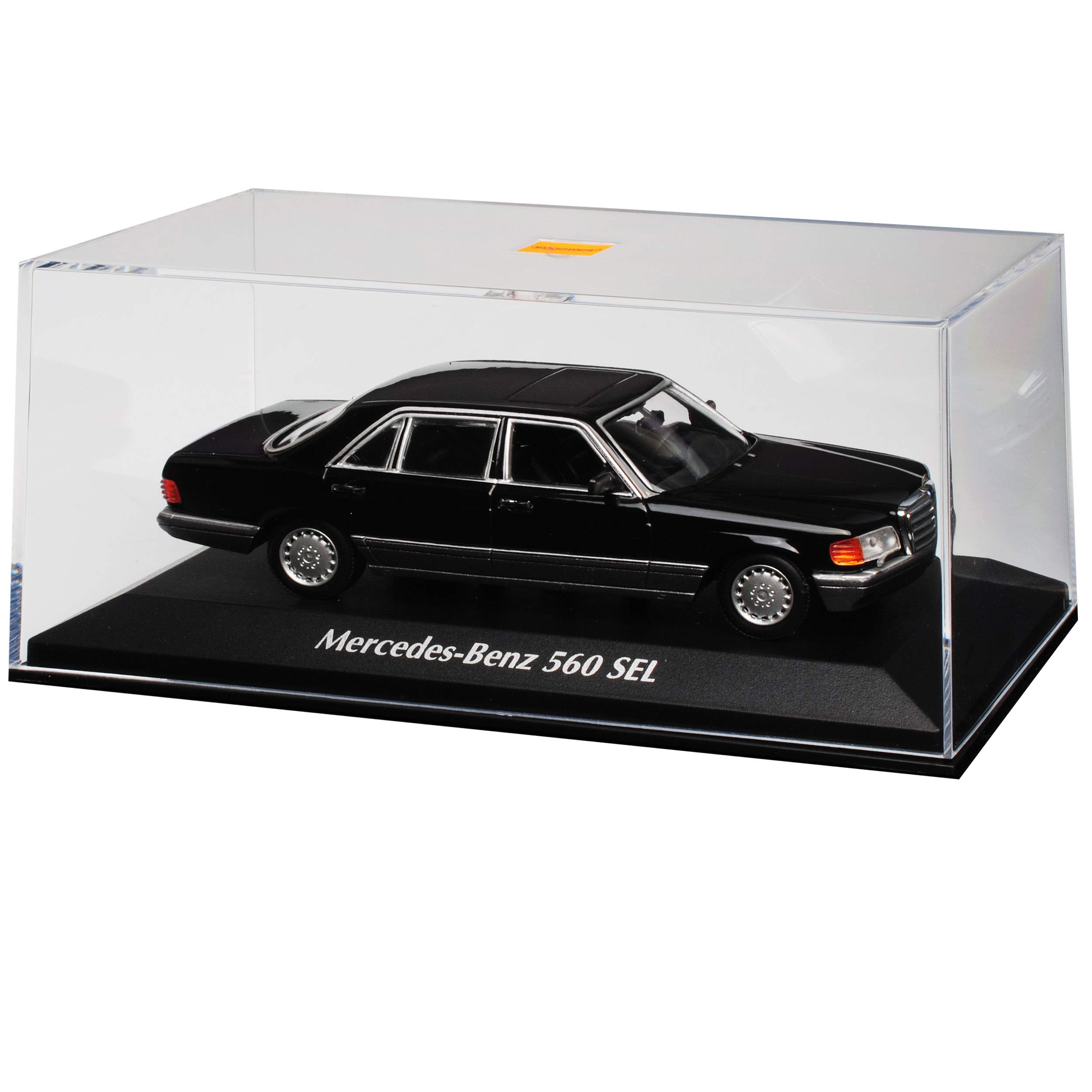 alles-meine.de GmbH Mercedes-B 560 SEL S-Klasse Schwarz W126 1979-1991 1/43 Minichamps Maxichamps Modell Auto mit individiuellem Wunschkennzeichen