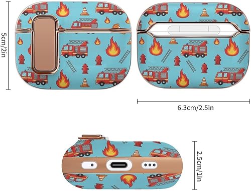 Miniatura 2 de Headphone Cover Compatible with Airpods Pro 2 Case Fire Trucks, Plastic, with Lock, Shockproof Protective