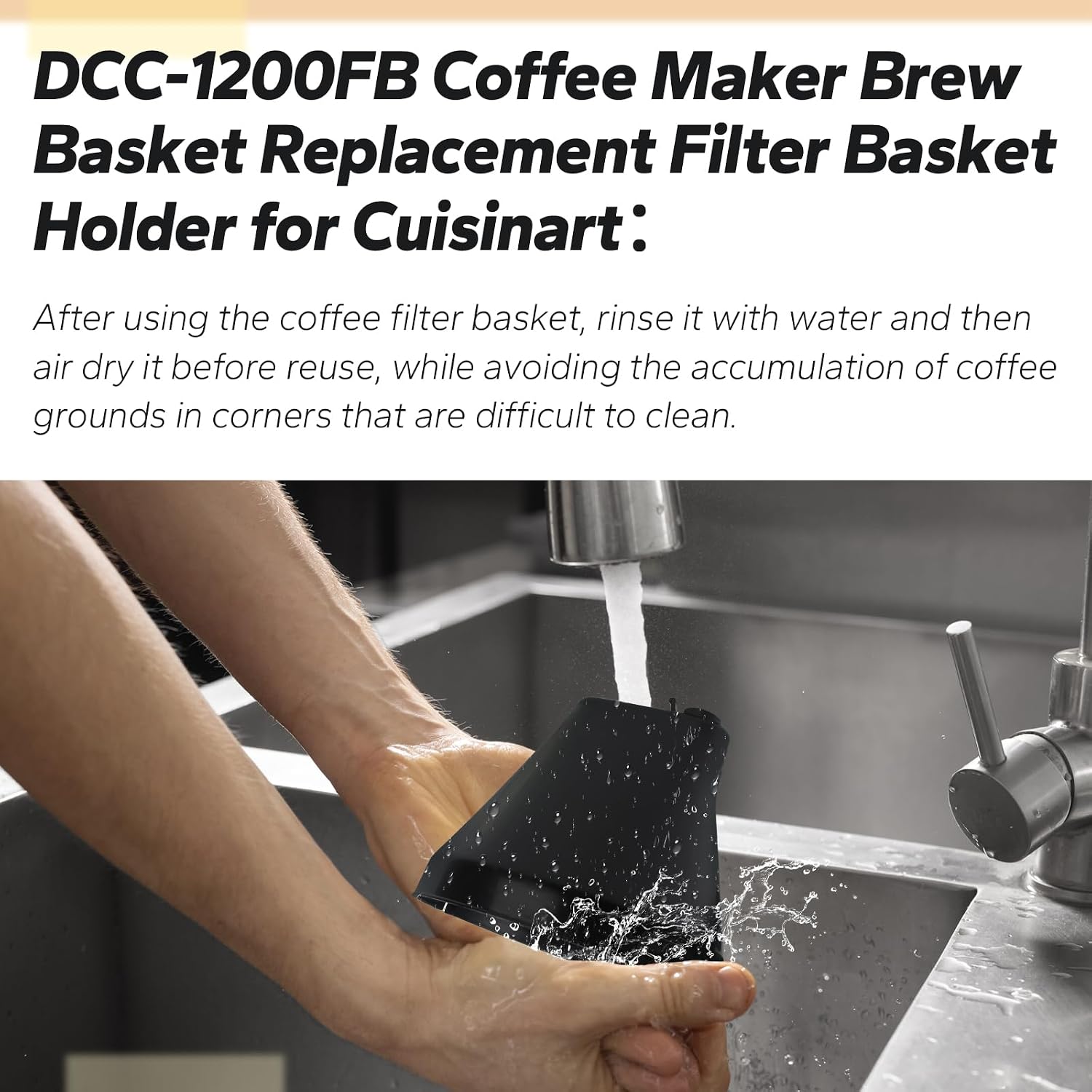 DCC-1200FB Coffee Brew Basket for Cuisinart, Coffee Filter Basket Replacement Part Only Compatible with Cuisinart DCC-1200 Models