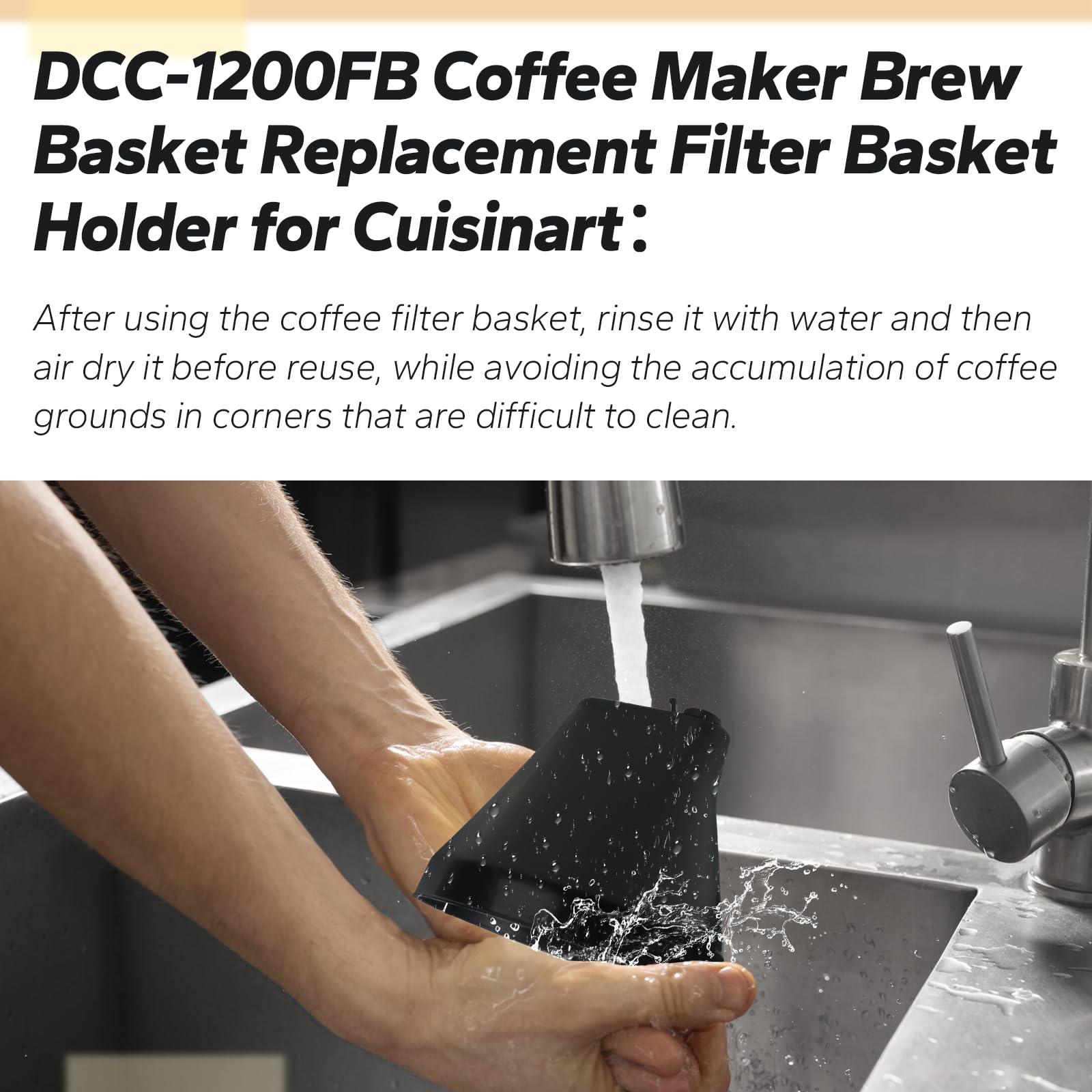 DCC-1200FB - Cesta de café para Cuisinart, pieza de repuesto para filtro de café compatible con los modelos Cuisinart DCC-1200, DCC-1200BCH, DCC-1200BW, DCC-1200CP, DCC-1200MRP1 y DCC-1200W