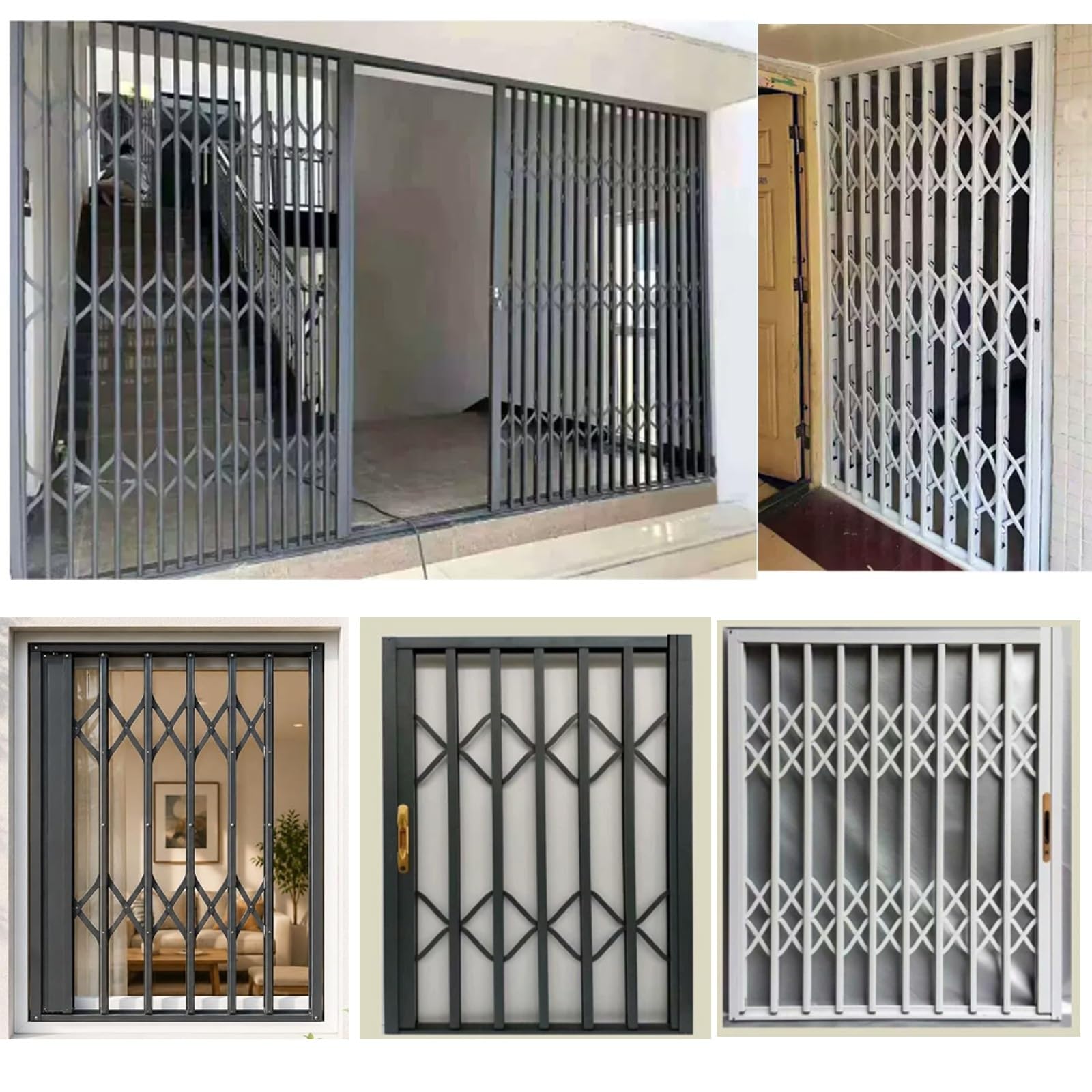 sbarre di sicurezza per finestre Grate Di Sicurezza Pieghevoli Su Misura Per Finestre | L 50 60 70 80 100 120 140 150 Cm, Griglia Di Protezione Con Serratura, Protezione Antintrusione, Design Scorrevole