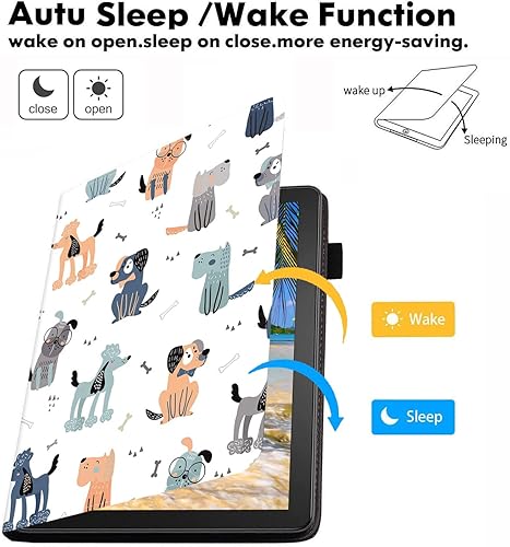 Miniatura 3 de POIUYTREW Funda para Samsung Galaxy Tab A de 10.1 pulgadas 2019 (SM-T510T515T517), funda de piel sintética con soporte y apagado automático, lindo