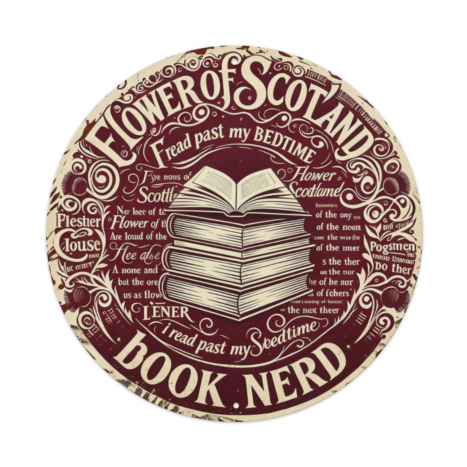 Book Nerd Metal Tin Sign Plaque