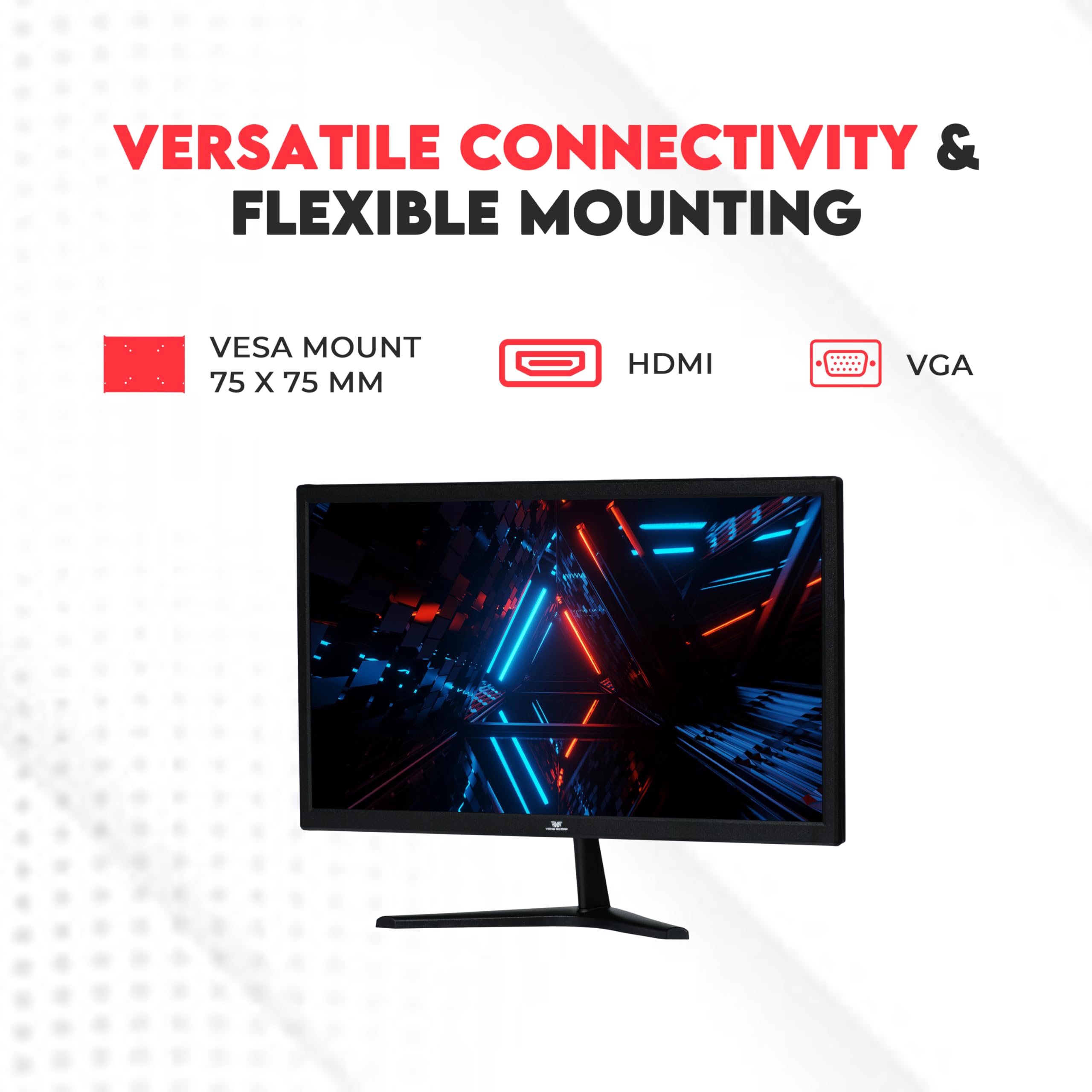 Veno Scorp 22 Inch Business Computer Monitor, FHD 1080p 75hz